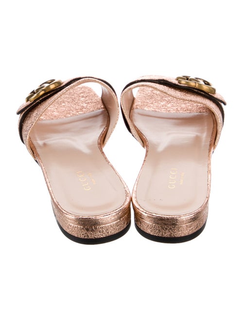 Gucci Double G Logo Leather Slides