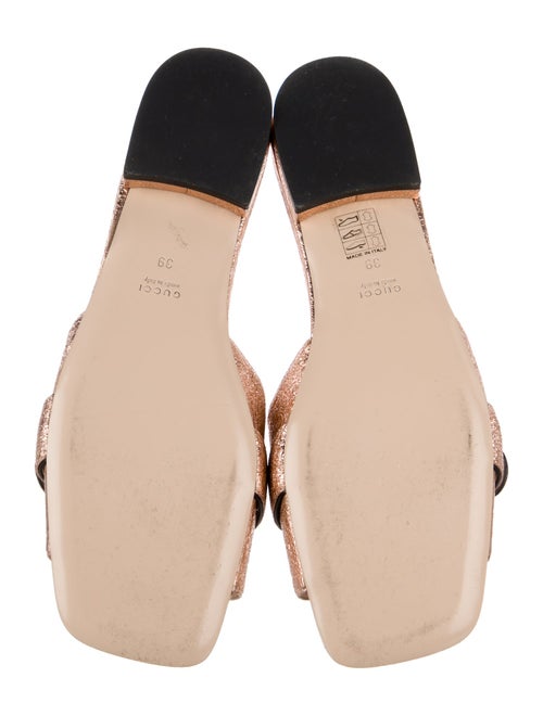 Gucci Double G Logo Leather Slides