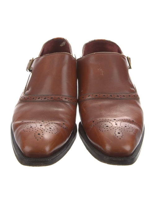 Gucci Web Accent Leather Monk Straps