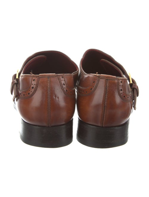 Gucci Web Accent Leather Monk Straps