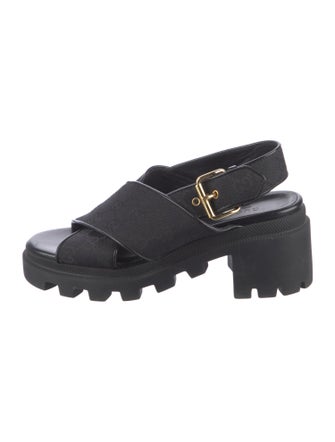 Gucci GG Canvas Canvas Slingback Sandals