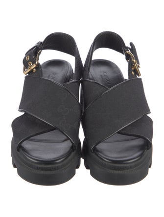 Gucci GG Canvas Canvas Slingback Sandals