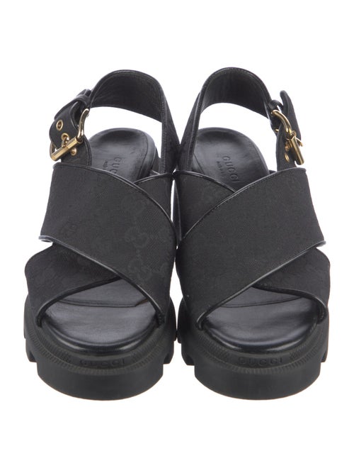 Gucci GG Canvas Canvas Slingback Sandals