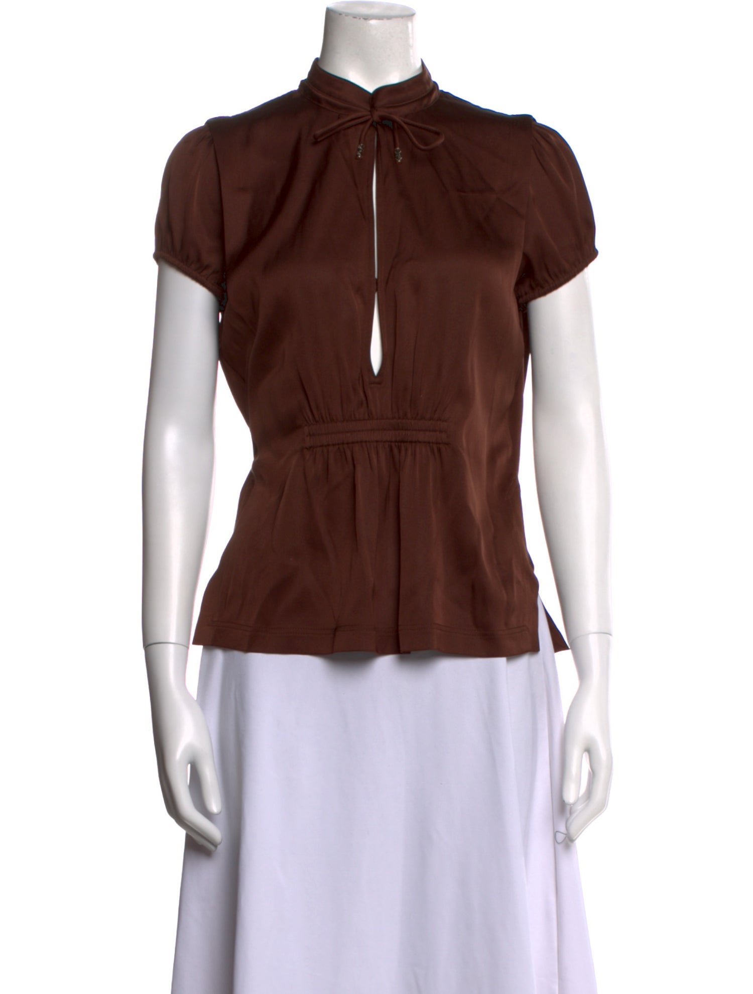 Gucci Silk Mock Neck Top