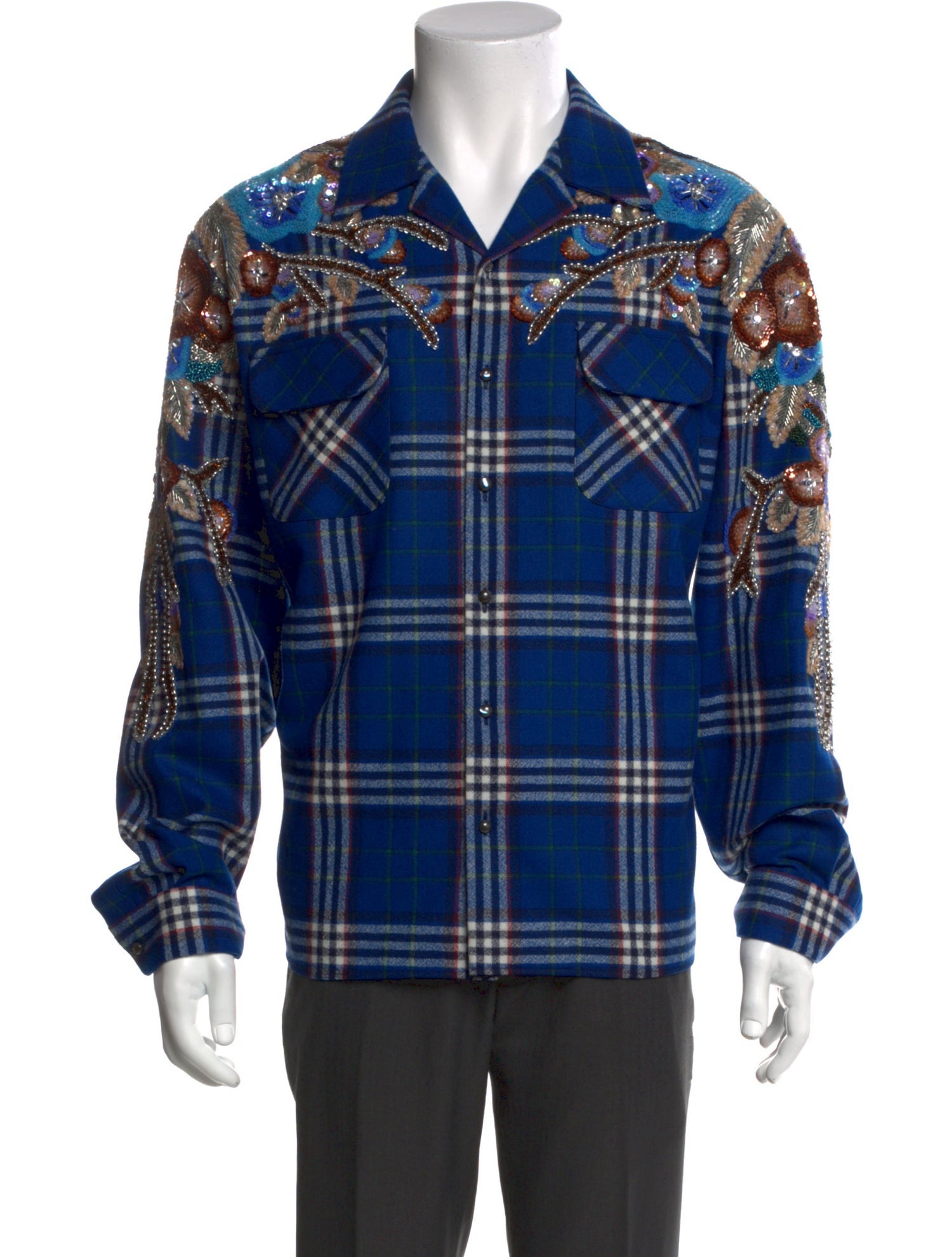 Gucci 2017 Plaid Print Western Shirt