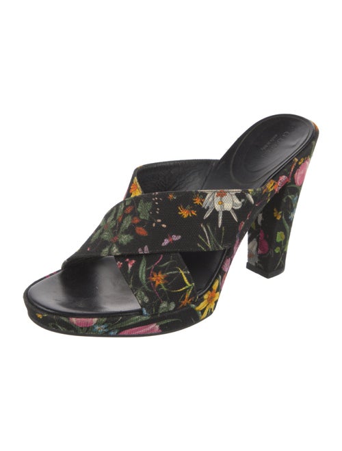 Gucci Flora Knight Print Canvas Slides