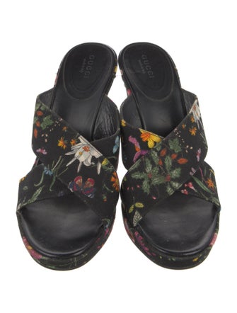 Gucci Flora Knight Print Canvas Slides
