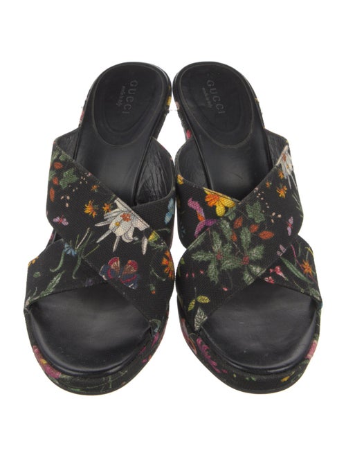 Gucci Flora Knight Print Canvas Slides