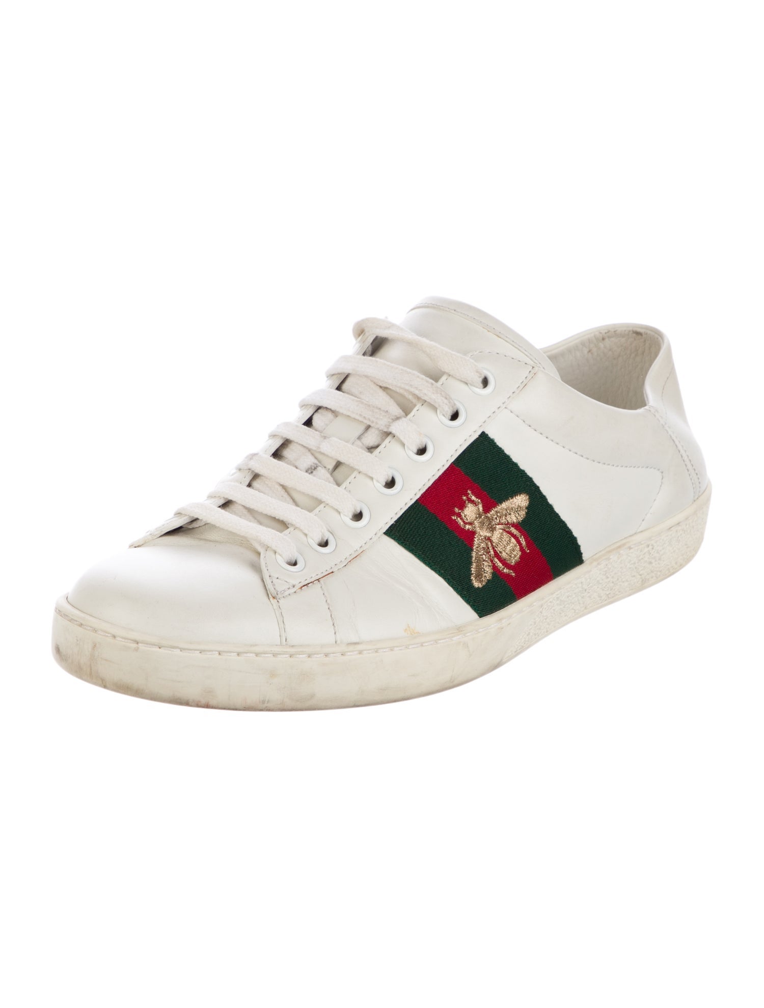 Gucci Leather Graphic Print Sneakers
