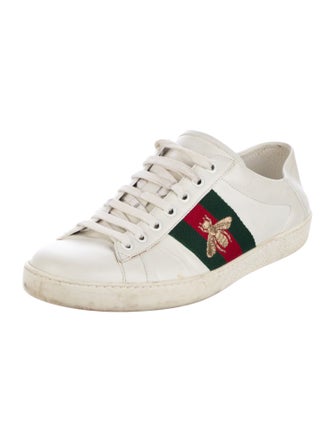 Gucci Leather Graphic Print Sneakers