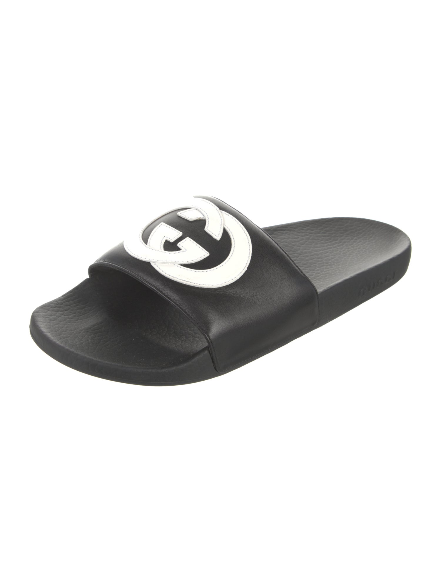 Gucci Interlocking G Logo Leather Slides