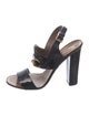Gucci Horsebit Accent Patent Leather Slingback Sandals