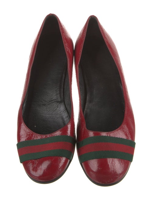 Gucci Web Accent Patent Leather Ballet Flats