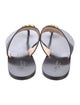 Gucci Double G Logo Leather Flip Flops