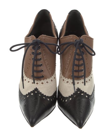 Gucci Leather Colorblock Pattern Pumps