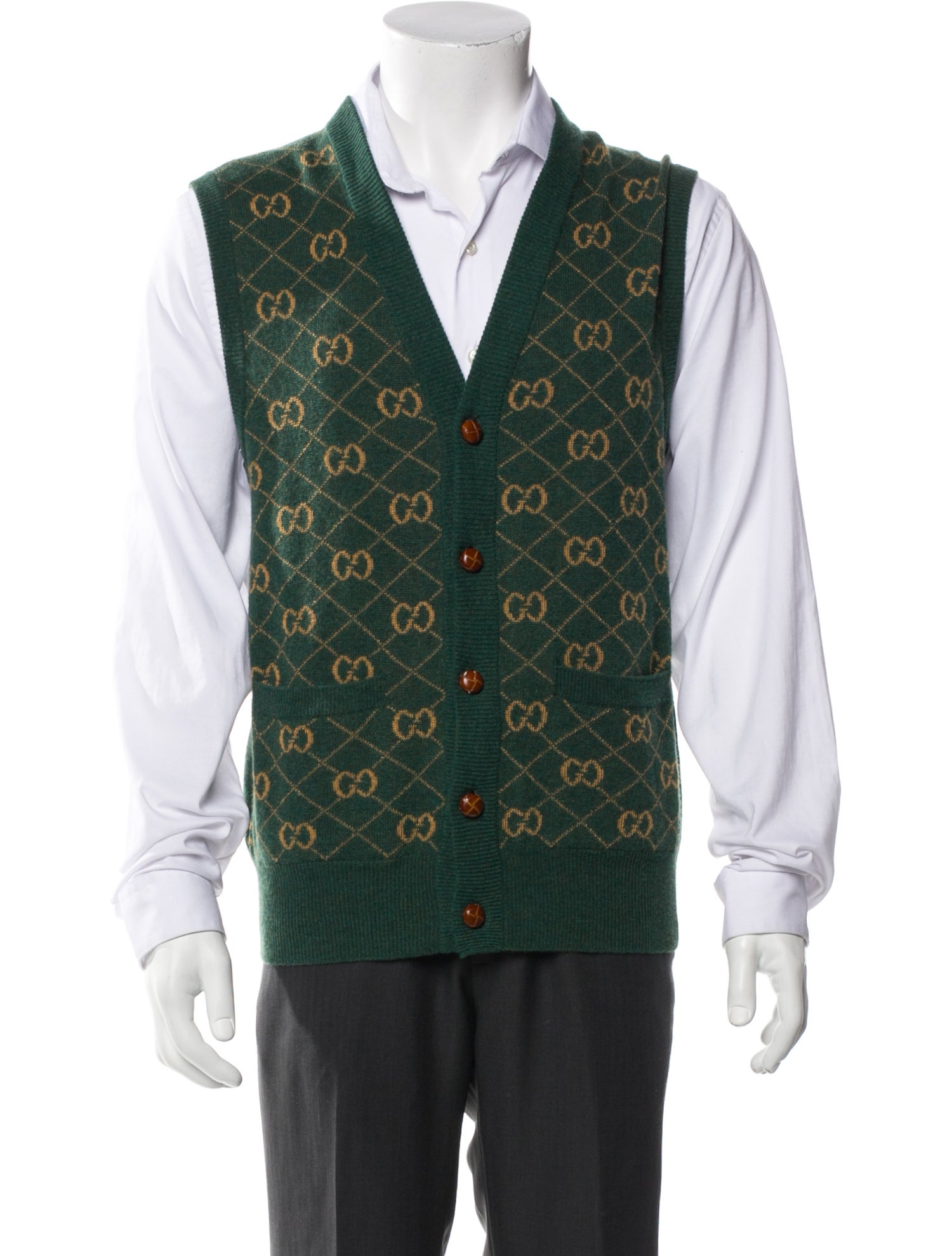 Gucci Printed V-Neck Sweater Vest