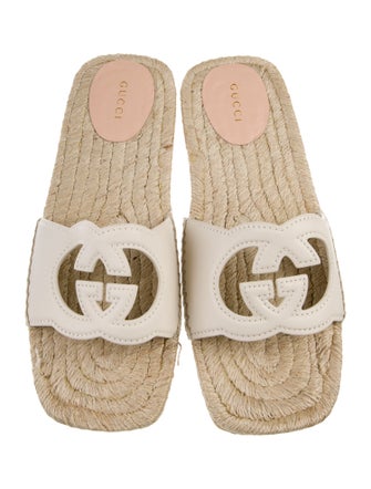 Gucci Interlocking G Logo Leather Espadrilles