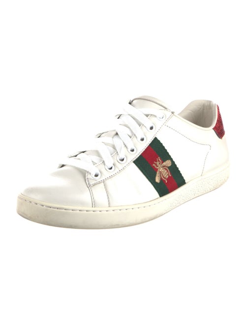Gucci Web Accent Leather Sneakers