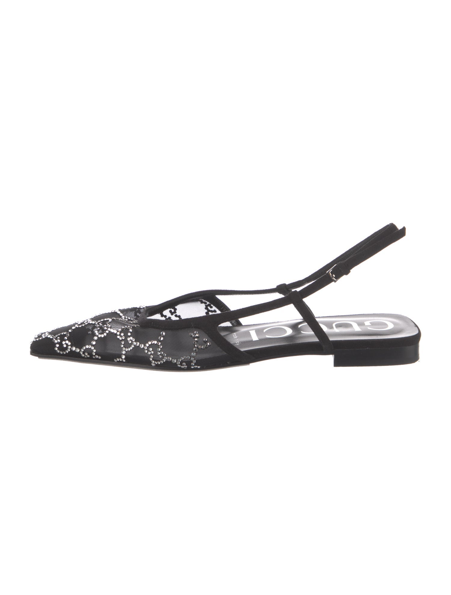 Gucci GG Logo Mesh Slingback Flats