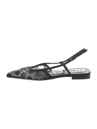 Gucci GG Logo Mesh Slingback Flats