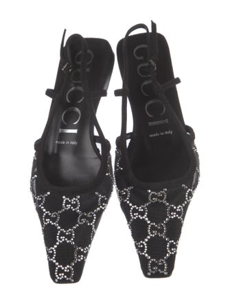 Gucci GG Logo Mesh Slingback Flats