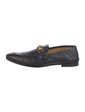 Gucci Web Accent Leather Dress Loafers