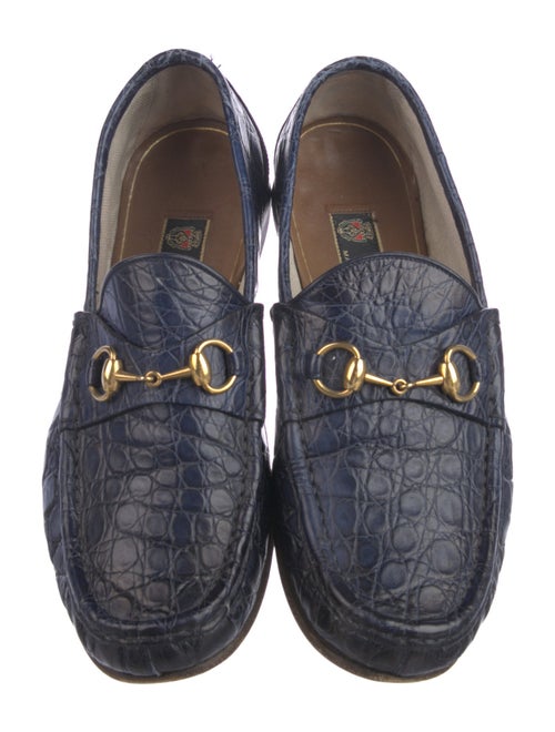Gucci Horsebit Accent Crocodile Loafers