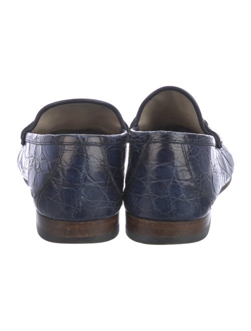 Gucci Horsebit Accent Crocodile Loafers