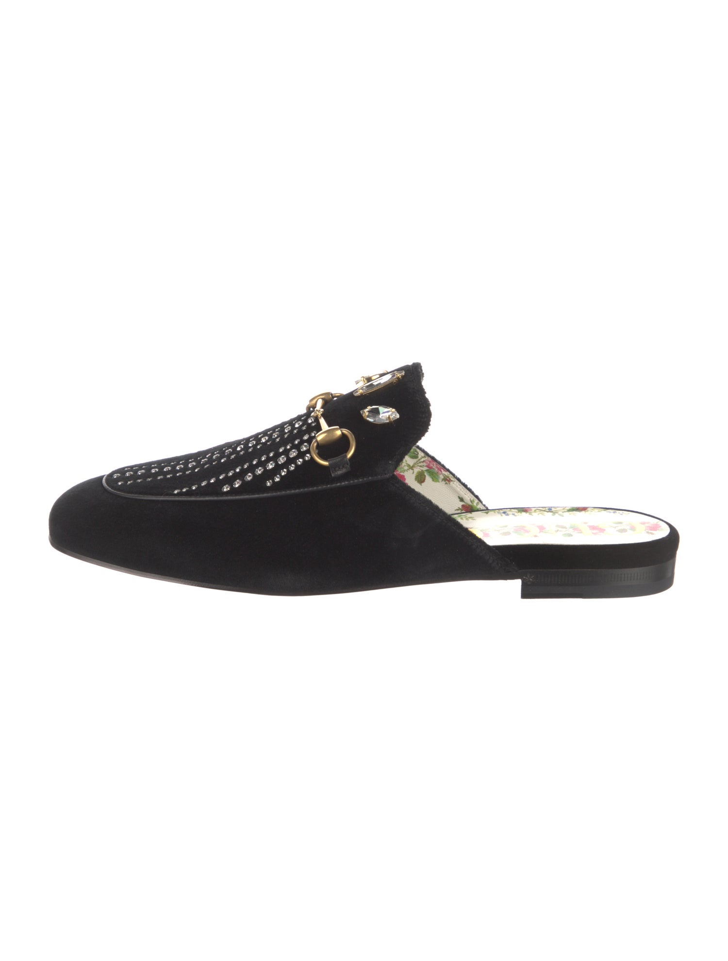 Gucci Horsebit Accent Velvet Mules