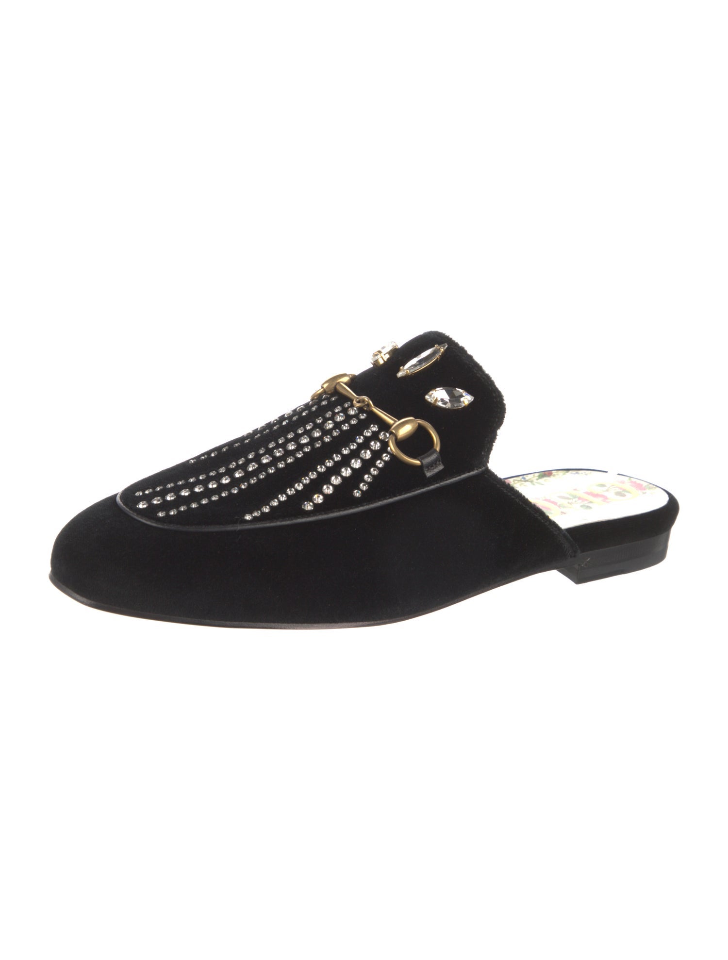 Gucci Horsebit Accent Velvet Mules