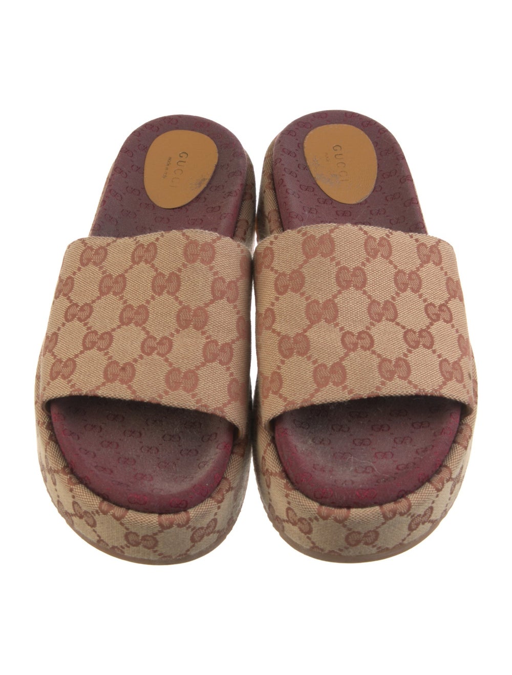 Gucci Canvas Slides Neutrals GG Canvas Platform - image 3