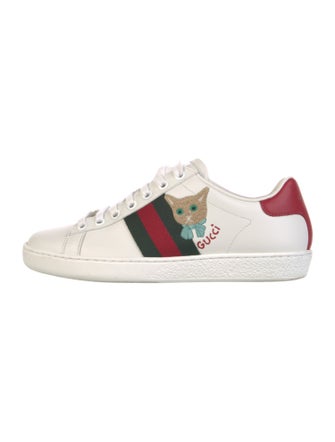Gucci Web Accent Leather Sneakers