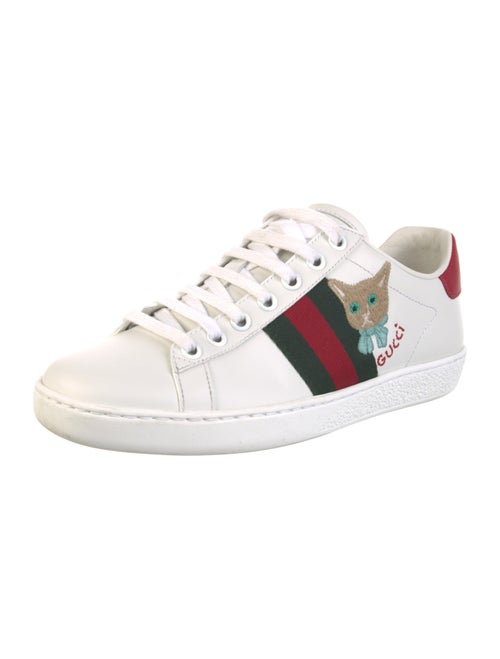 Gucci Web Accent Leather Sneakers