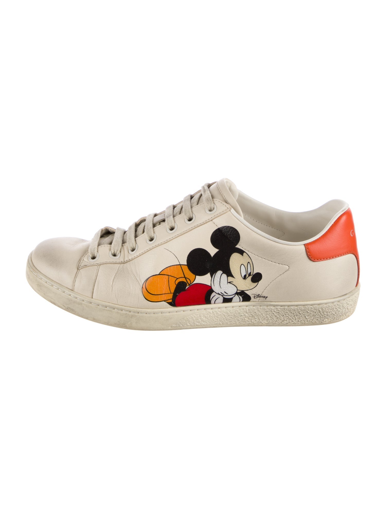Gucci Leather Graphic Print Sneakers
