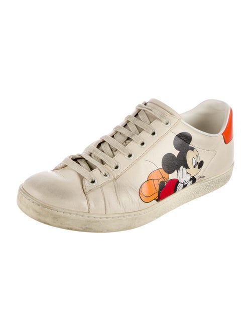 Gucci Leather Graphic Print Sneakers