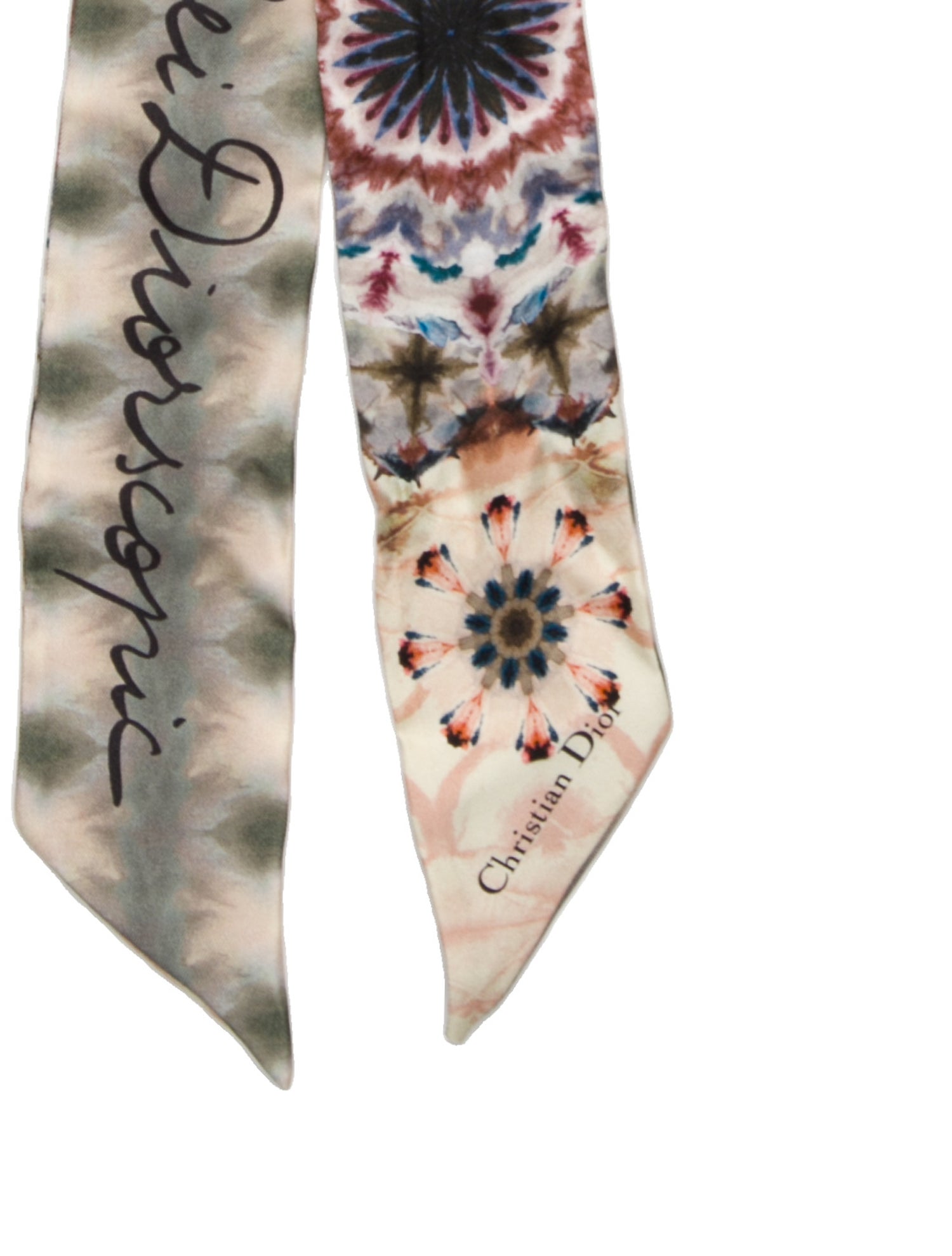 Christian Dior Silk Blooms Print Scarf