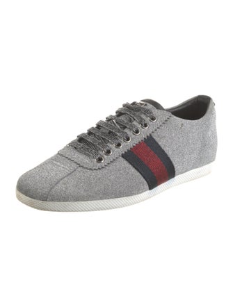 Gucci Sylvie Web Accent Glitter Sneakers