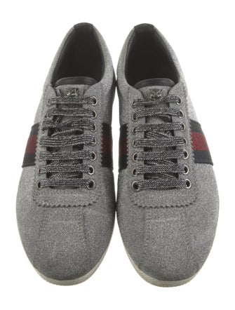Gucci Sylvie Web Accent Glitter Sneakers