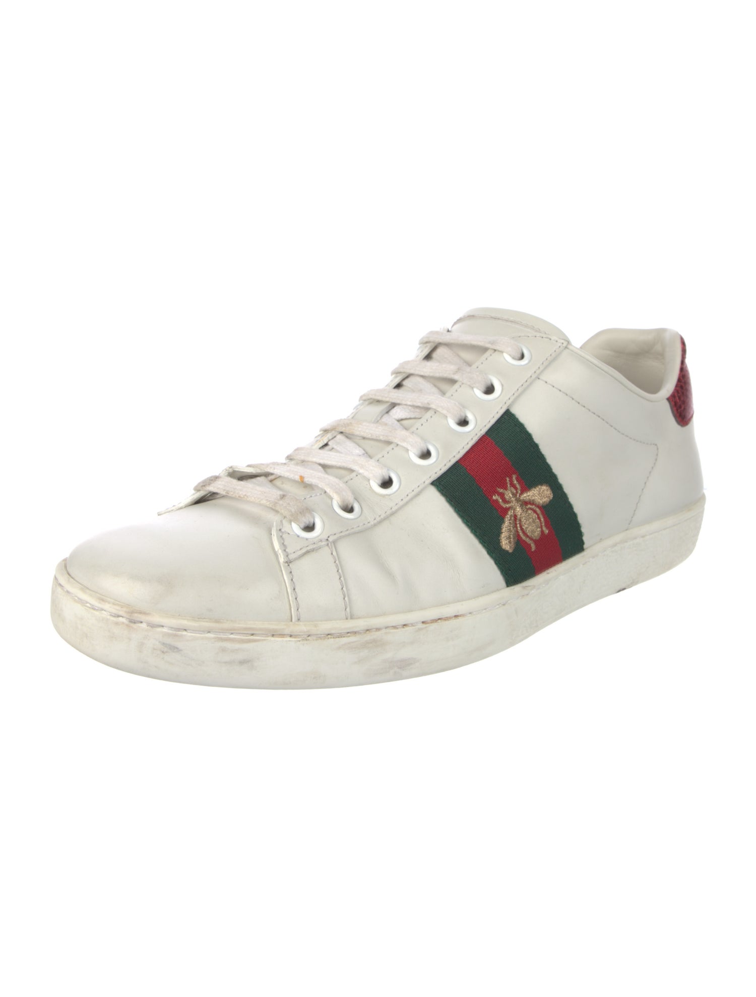 Gucci Web Accent Leather Sneakers