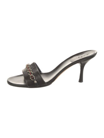 Gucci Web Accent Leather Slides