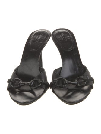 Gucci Horsebit Accent Leather Slides