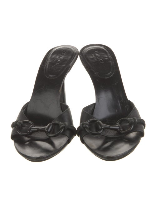 Gucci Horsebit Accent Leather Slides