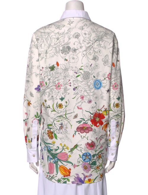 Gucci Floral Print Long Sleeve Button-Up Top