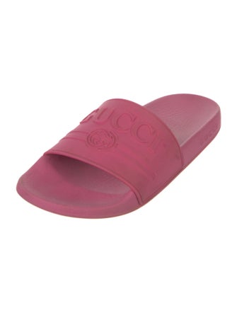 Gucci Interlocking G Logo Rubber Slides