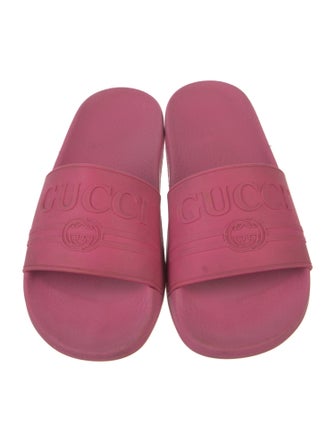 Gucci Interlocking G Logo Rubber Slides