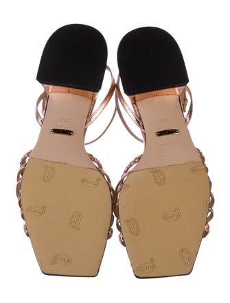 Gucci Horsebit Accent Leather Slingback Sandals