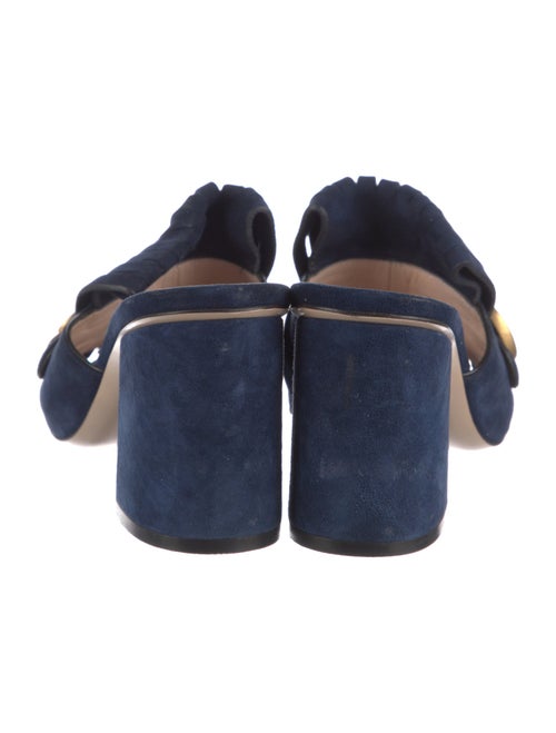 Gucci Double G Logo Suede Slides