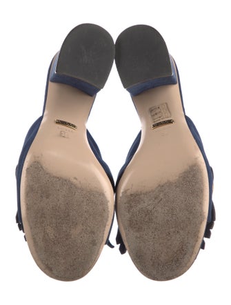 Gucci Double G Logo Suede Slides