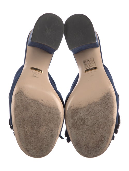 Gucci Double G Logo Suede Slides