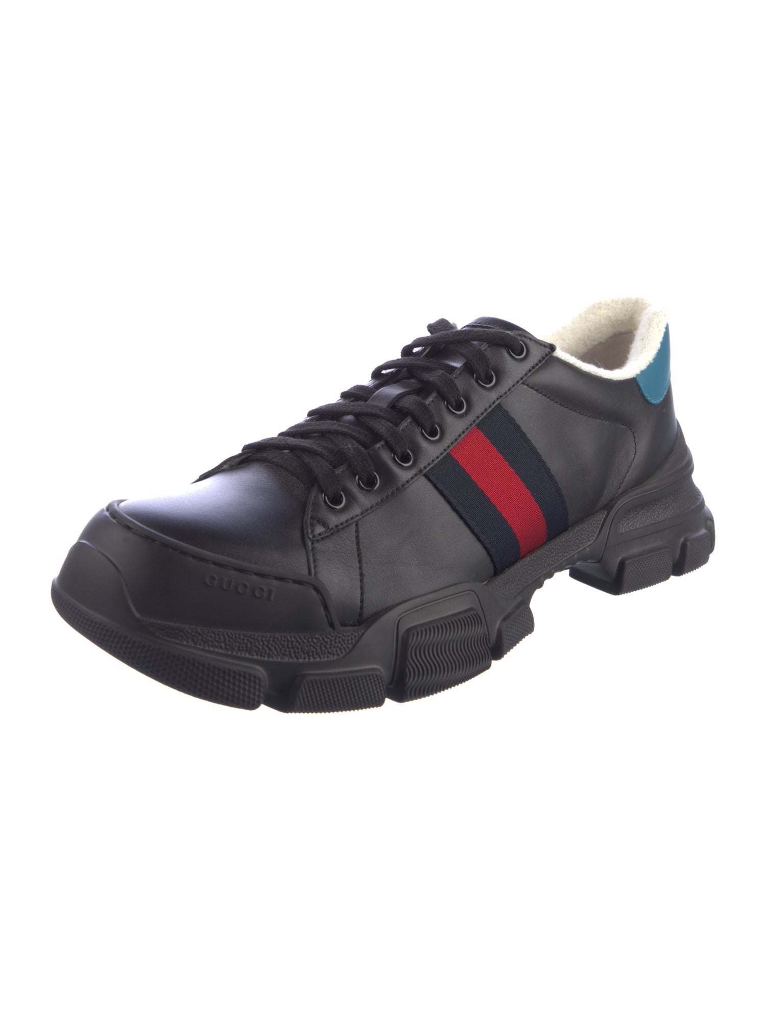 Gucci Web Accent Leather Athletic Sneakers